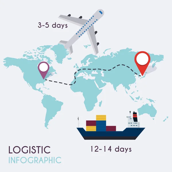Cartaz infográfico de logística — Vetor de Stock