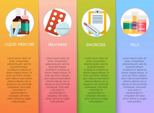 Современный плоский набор медицинских тем — стоковый вектор