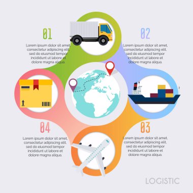 Global lojistik infographics öğeleri