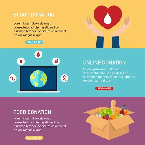 Illustrazioni del concetto di donazione . — Vettoriale Stock