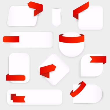 tasarım öğeleri afiş kurdele kümesi