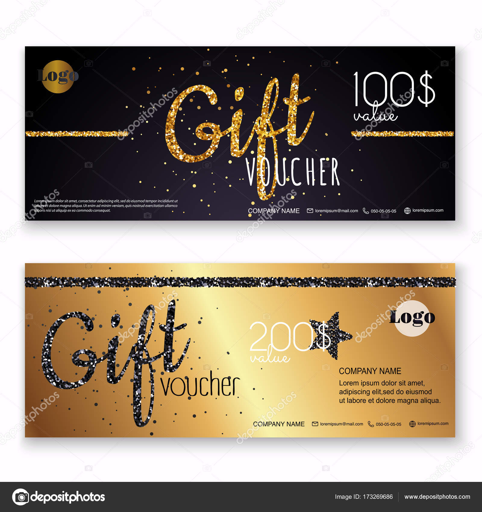 Gift voucher templates Stock Vector Image by ©Gapchuk_Olesia For Gift Certificate Log Template