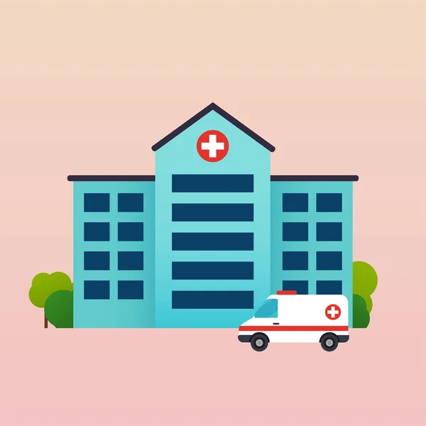 Νοσοκομείο Εικονογράφηση Φορέα Υγειονομικής Περίθαλψης — Διανυσματικό Αρχείο