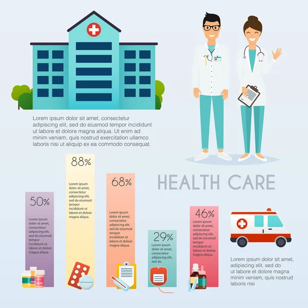 의료 infographic 평면 디자인 — 스톡 벡터