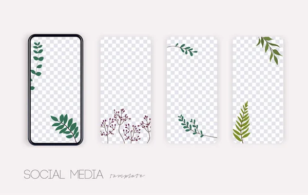 Paquete Historias Plantilla Editable Moda Para Historias Redes Sociales — Archivo Imágenes Vectoriales