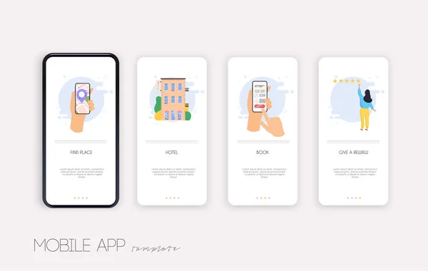 Onboarding screens user interface kit for mobile app templates c — ストックベクタ