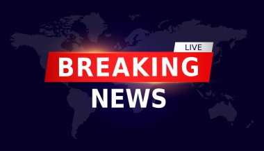 Dünya Haritası Arkaplanından Flaş Haberler. TV haber afişi.