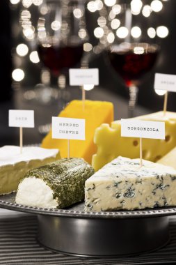 Festive Cheese and Wine Tasting Party clipart