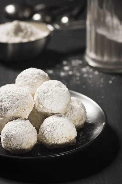 Biscotti di nozze messicani, torte di tè russe o biscotti alla palla di neve — Foto Stock