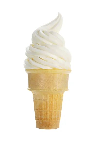 Vanília lágy szolgálja fagylalt vagy fagyasztott joghurt — Stock Fotó