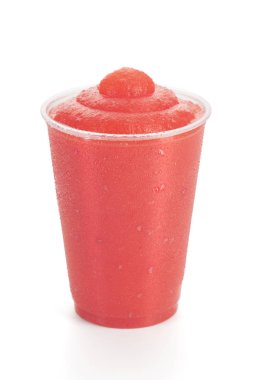 Red Raspberry Smoothie, Strawberry Blended Cocktail, or Cherry Shake on White Background clipart