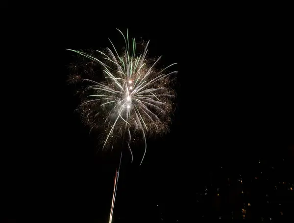 Fuegos artificiales coloridos en el cielo — Foto de Stock