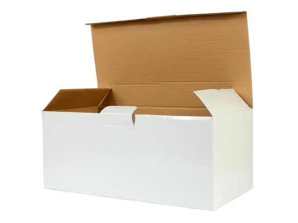 Картонна коробка, ізольовані — стокове фото