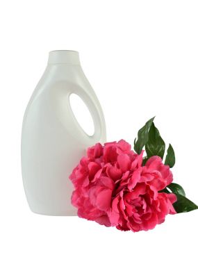 Çiçek ile deterjan plastik şişe