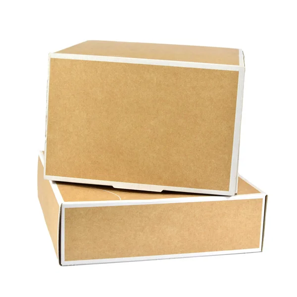 Två fyrkantiga pappkartonger — Stockfoto