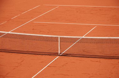 Bir tenis ağının yakın plan çekimi