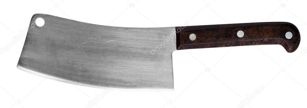 old kitchen ax on a white background
