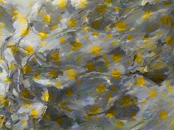 Αφηρημένο γκρι φόντο με κίτρινες κηλίδες. Η υφή του acryl — Φωτογραφία Αρχείου