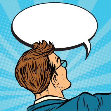 Adam geri komik kabarcık diyor