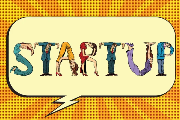 Startup, lettere uomini d'affari — Vettoriale Stock