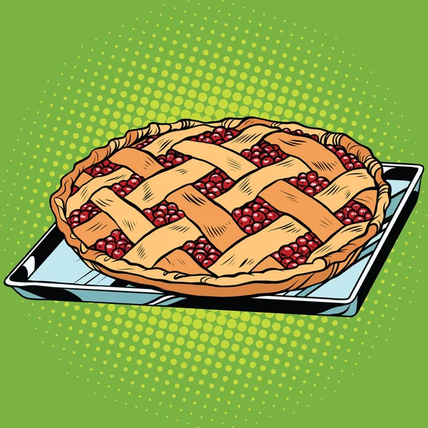 Berry pie on iron pallet — Stock Vector