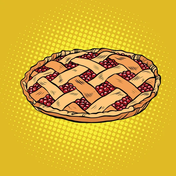 Tarte aux baies, Thanksgiving et célébration familiale — Image vectorielle