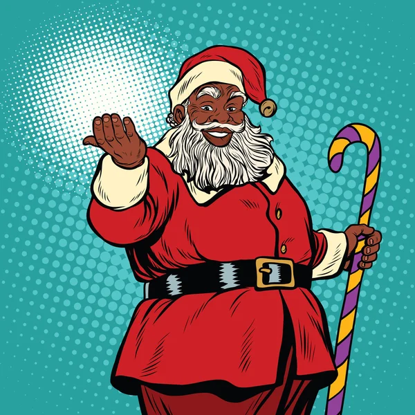 Чёрный Санта-Клаус — стоковый вектор