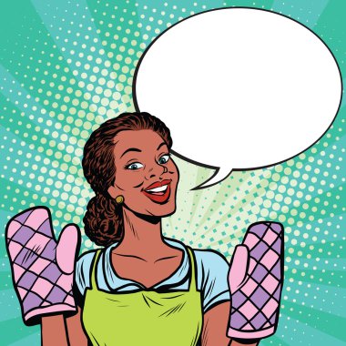 Güzel Afrikalı-Amerikalı mutfakta aşçılar