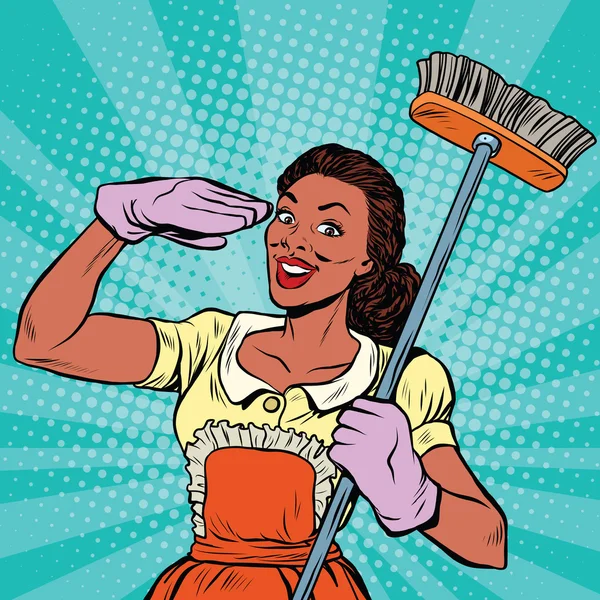 Personal de limpieza. herramientas de equipo doméstico — Vector de stock