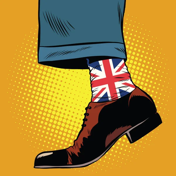 Stylische Hipster-Socken mit britischer Flagge — Stockvektor