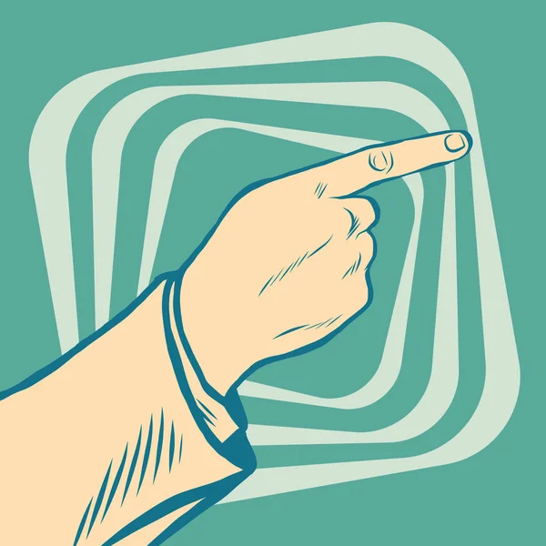 Pop art pointe du doigt — Image vectorielle