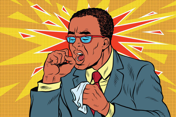 Больной человек кашляет