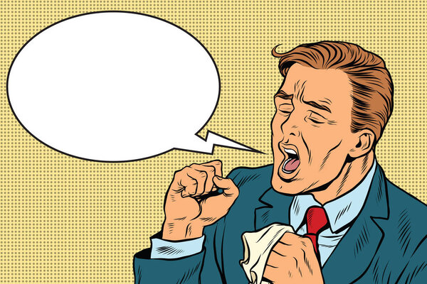 Больной человек кашляет