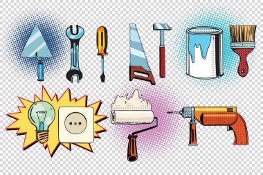 ev araçları ve elektrik, pop sanat küme