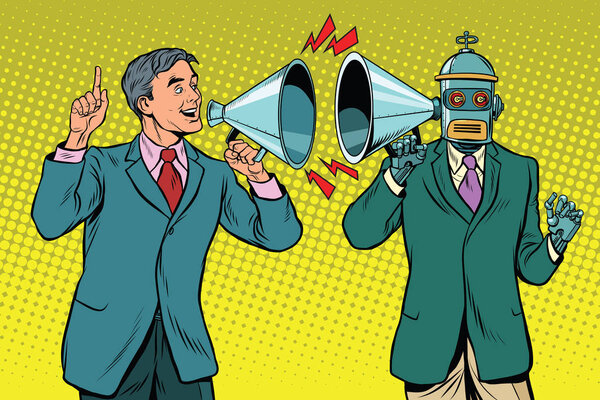 Man programs the computer