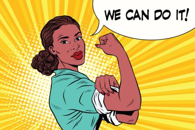 we can do it black woman feminism and protest clipart