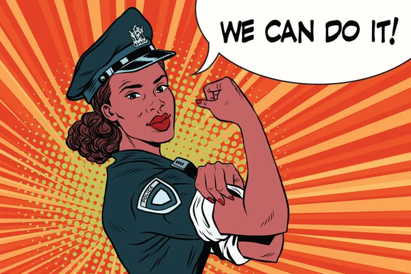 Woman COP we can do it — Stock Vector