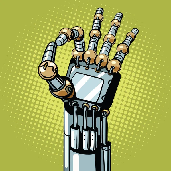 Robot OK okay gesture hand — Stock Vector