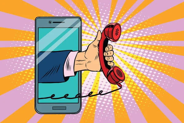 Мобільний ретро телефон, сучасний смартфон — стоковий вектор