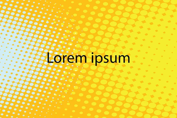 Lorem ipsum amarillo abstracto pop art retro fondo — Vector de stock