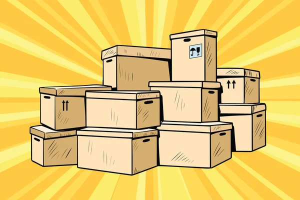 Cardboard boxes for packaging — Stock Vector