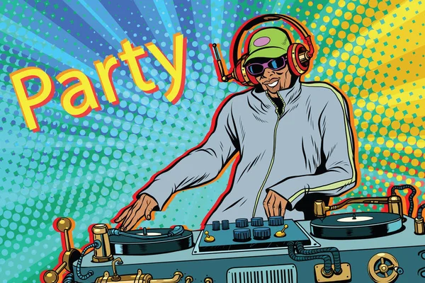 DJ pojke parti blanda musik — Stock vektor