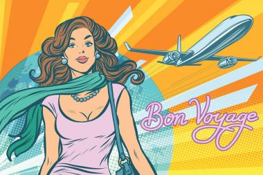 Havaalanında güzel genç kadın