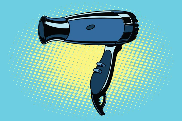 Blue Hairdryer untuk mengeringkan rambut - Stok Vektor