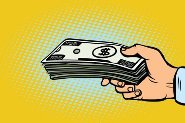 El, bir rüşvet dolar yığını