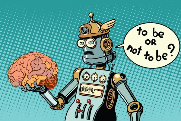 Artificiell intelligens och den mänskliga hjärnan — Stock vektor