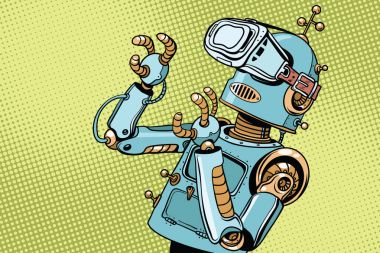 Vr Gözlükte Retro robot korkuttu