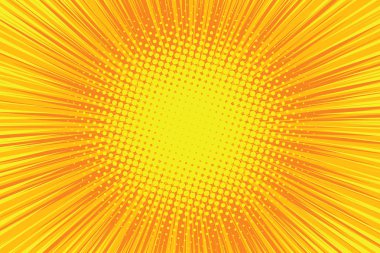 Turuncu ışınları pop art comic arka plan