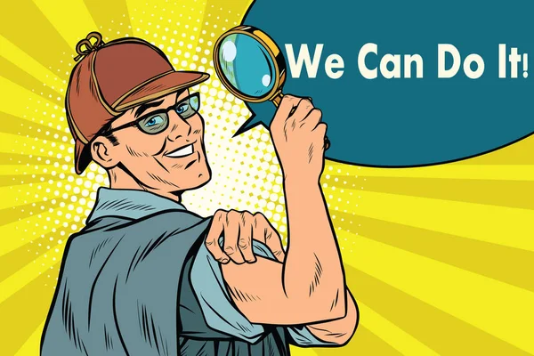 Sherlock Holmes detective sleuth we can do it — Stock Vector