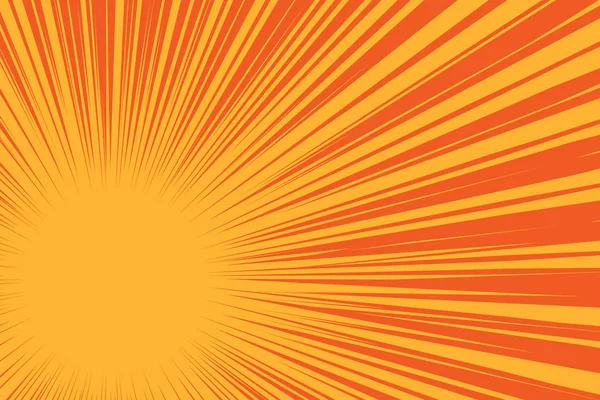 红色背景，波普艺术漫画背景上的黄色太阳 — 图库矢量图片